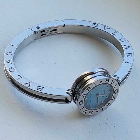 Stainless Steel Diamond Blue Mother of Pearl 22mm B.zero1 Quartz Decor Watch - Picture 6 of 8